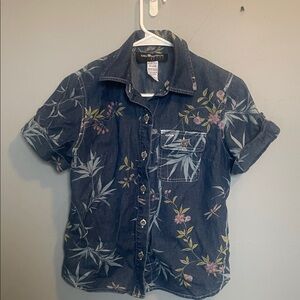 Vintage Sag Harbor Sport PXS button down tropical denim shirt resort vacation